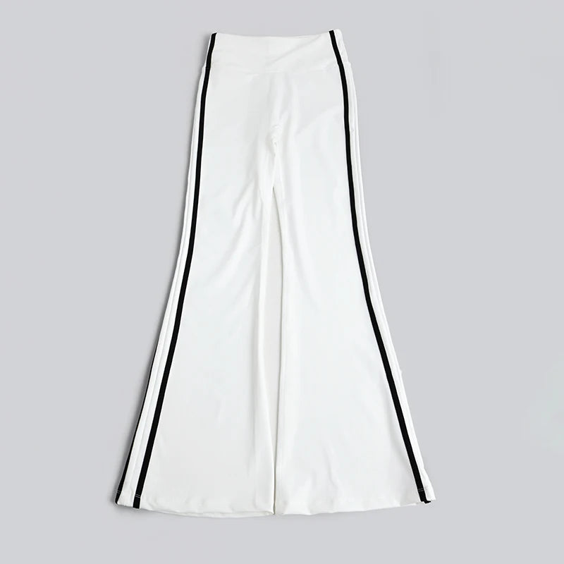 Spring Summer 2026 New Women's Yoga Trousers Striped Flare Trousers Hip High Waist Running Pants Fitness Peach Sports Pants Y2k