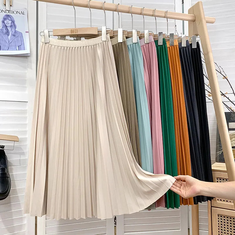 High Waist Pleated Skirt