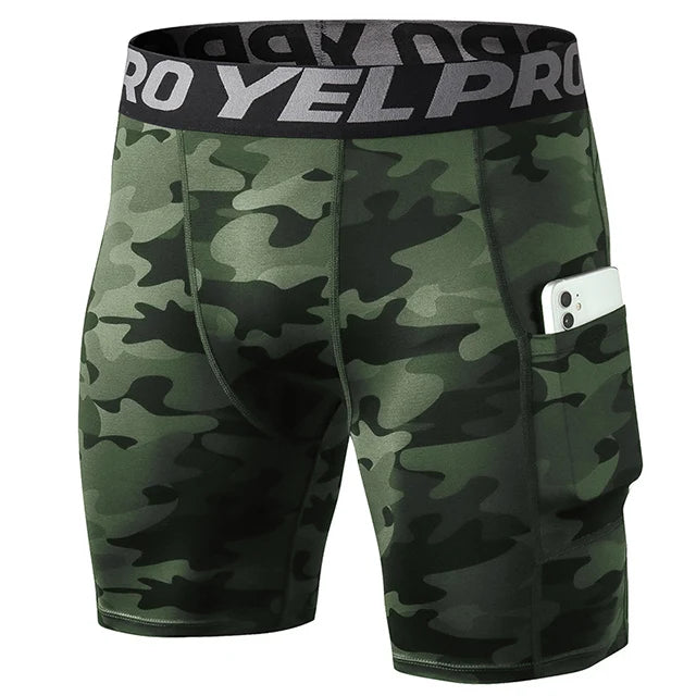 Quick Dry Compression Running Tights Men with Pocket Gym Fitness Shorts Sportswear Short Leggings Elastic Underwear Customized