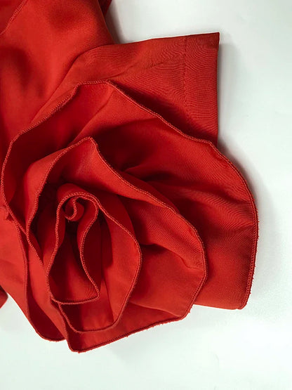 Red Romper Jumpsuit Woman