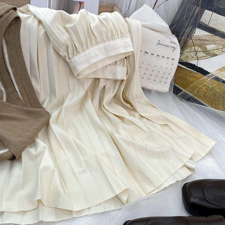 High Waist Pleated Skirt