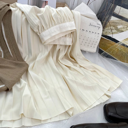 High Waist Pleated Skirt