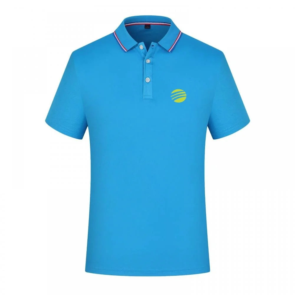 Men's Tennis Ball Print Polo Shirt Striped Collar Short Sleeve Summer Casual Breathable Quick Dry Tops For Daily Wear Sports