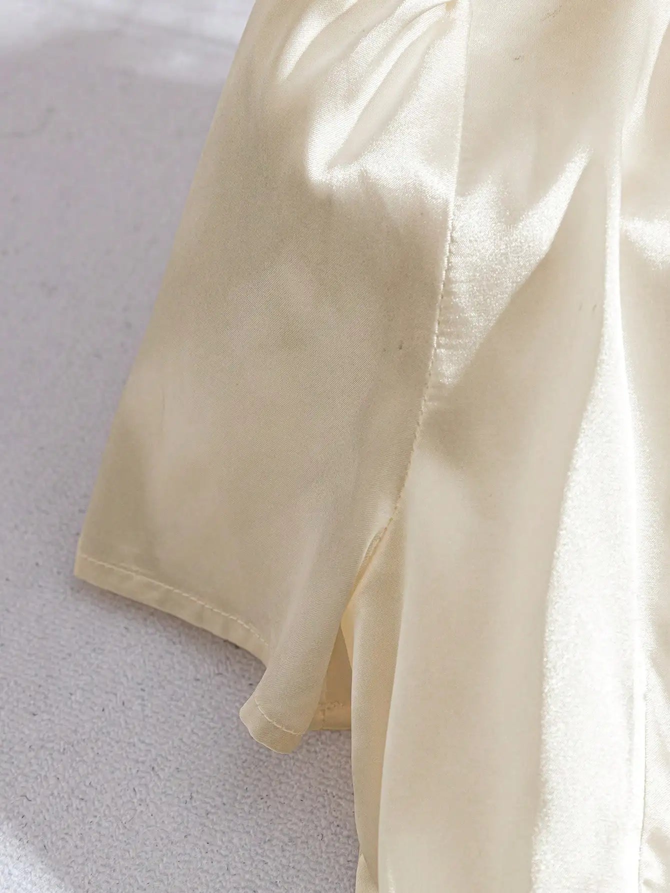 Chic White Satin Peplum Blazer