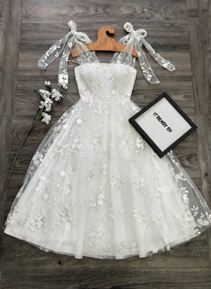 Fairy White Evening Dresses Customized Sleeveless Draped Tea-Length A-Line Princess Gowns Special Occasion Birthday Party Dress