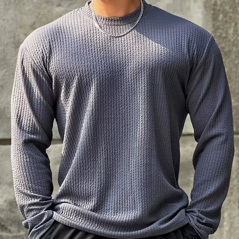 Men's Waffle Knit Shirt, Slim Fit Thermal Wear, Long Sleeve Base Layer