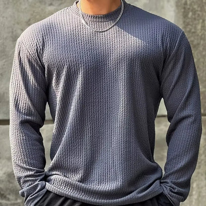 Men's Waffle Knit Shirt, Slim Fit Thermal Wear, Long Sleeve Base Layer