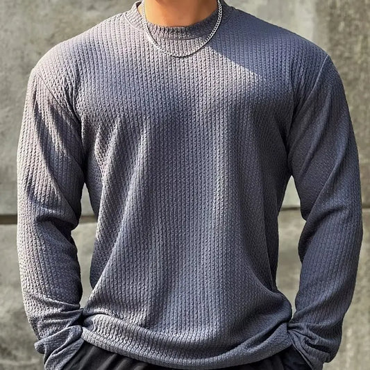 Men's Waffle Knit Shirt, Slim Fit Thermal Wear, Long Sleeve Base Layer