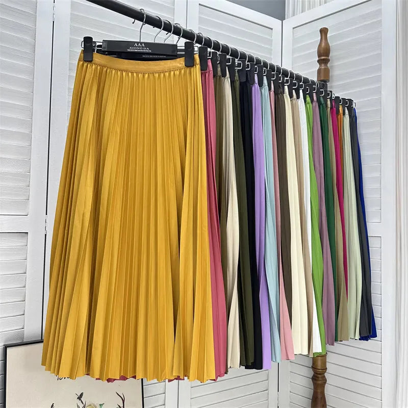 High Waist Pleated Skirt