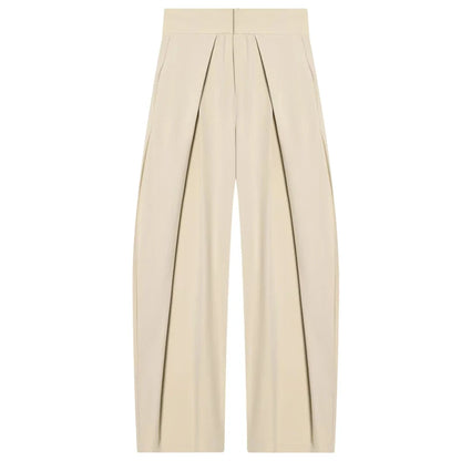HXAO Striped Baggy Pants Women's Pants Autumn 2025 Elegant Pleated Wide Leg Oversized Trousers Ladies Fashion High Waist Pants