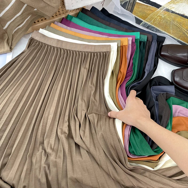 High Waist Pleated Skirt