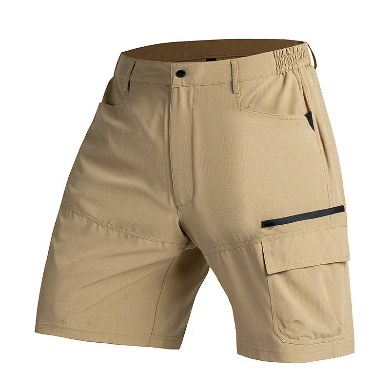 2026 New 5 Zipper Pockets Summer Quick Dry Cargo Shorts Mens Fishing Shorts Stretch Outdoor Hiking Nylon Work Shorts Lightweight