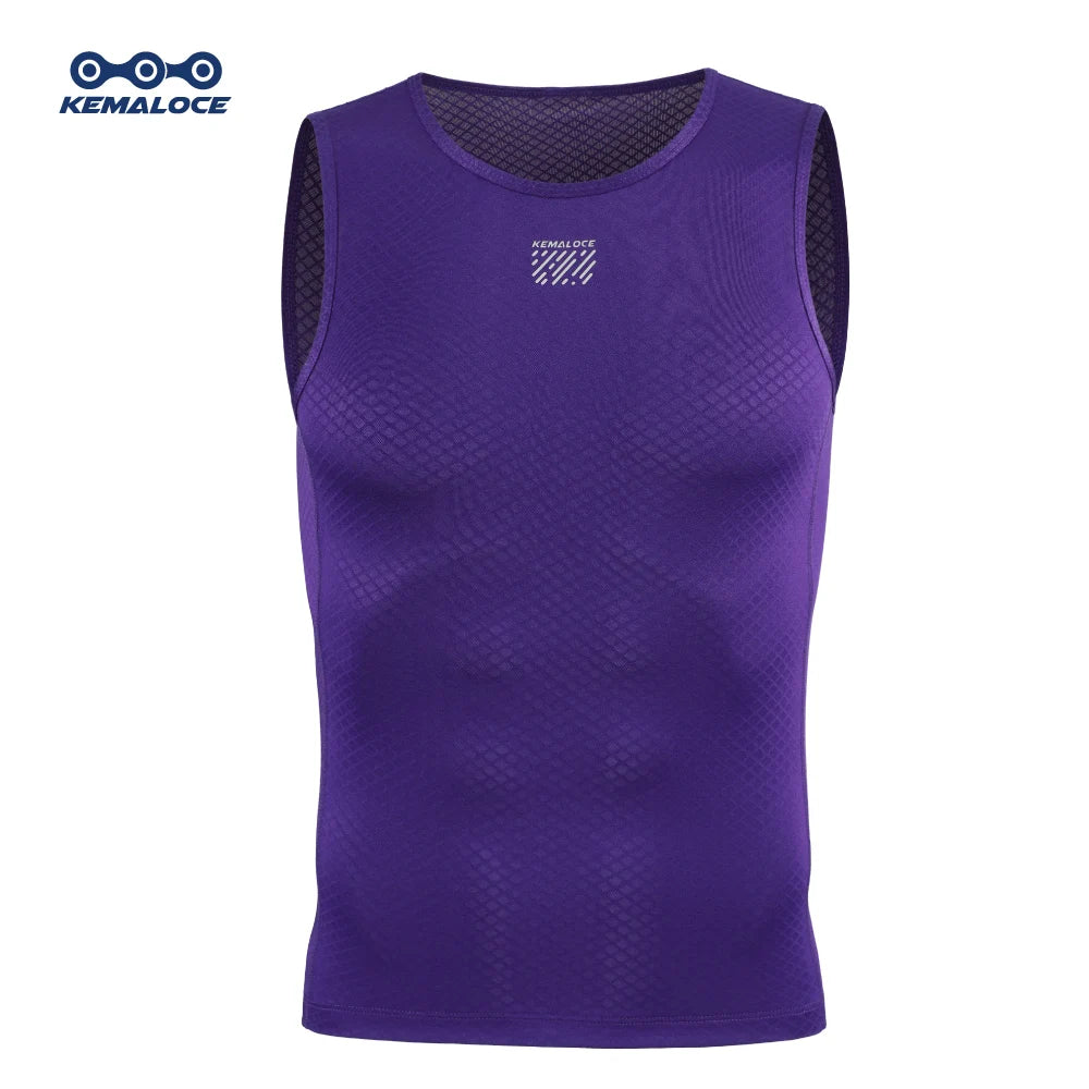 KEMALOCE Cycling Base Layer Men Sleevess Breathable White&Black&Blue Mesh Sleevess Vest Quick Dry Summer Sports&Run Undershirts
