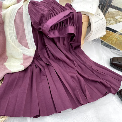 High Waist Pleated Skirt