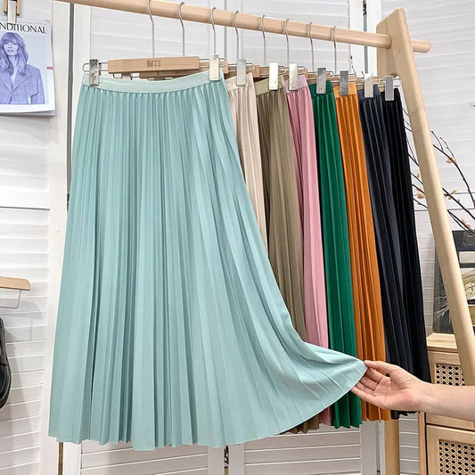 High Waist Pleated Skirt