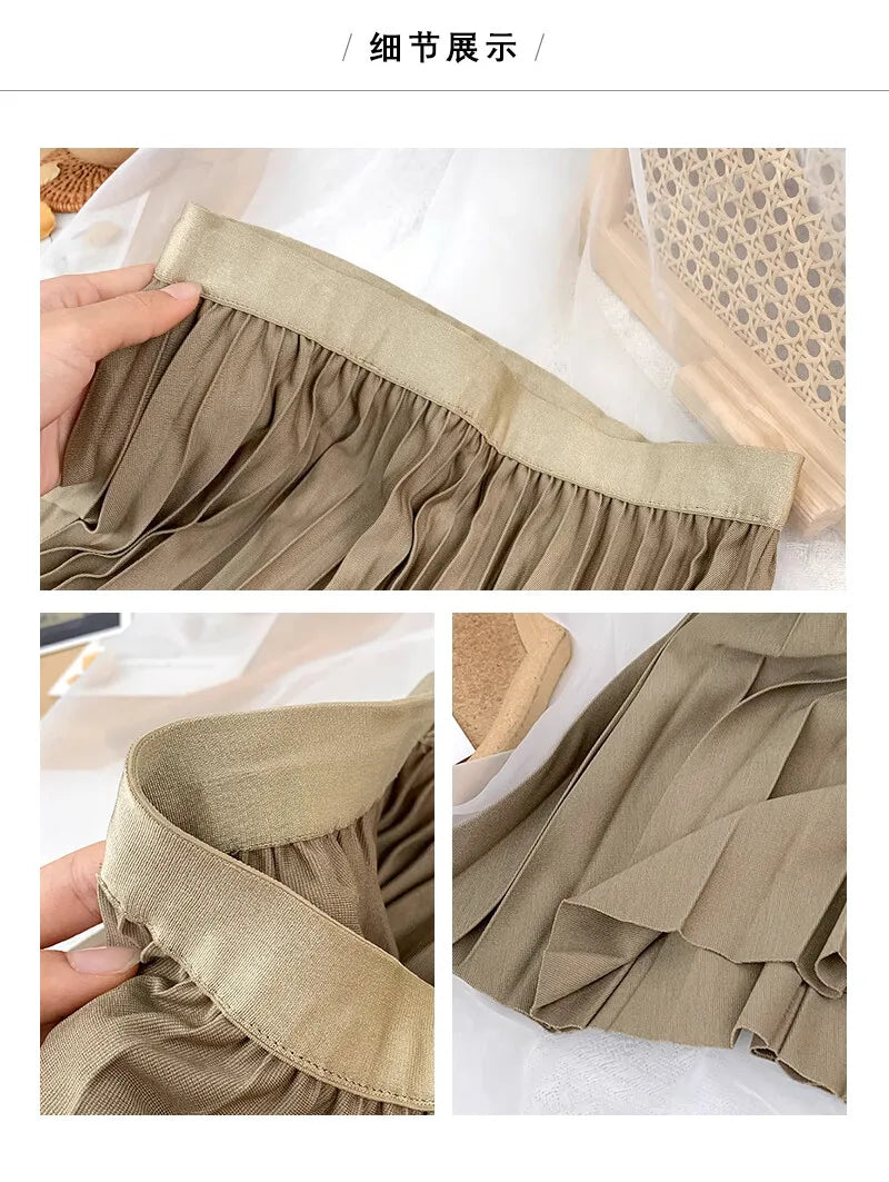 High Waist Pleated Skirt