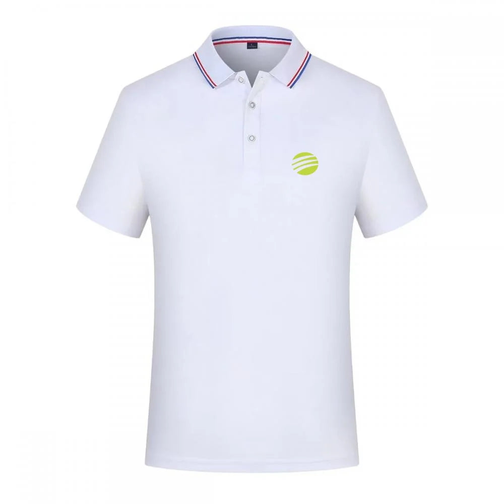 Men's Tennis Ball Print Polo Shirt Striped Collar Short Sleeve Summer Casual Breathable Quick Dry Tops For Daily Wear Sports