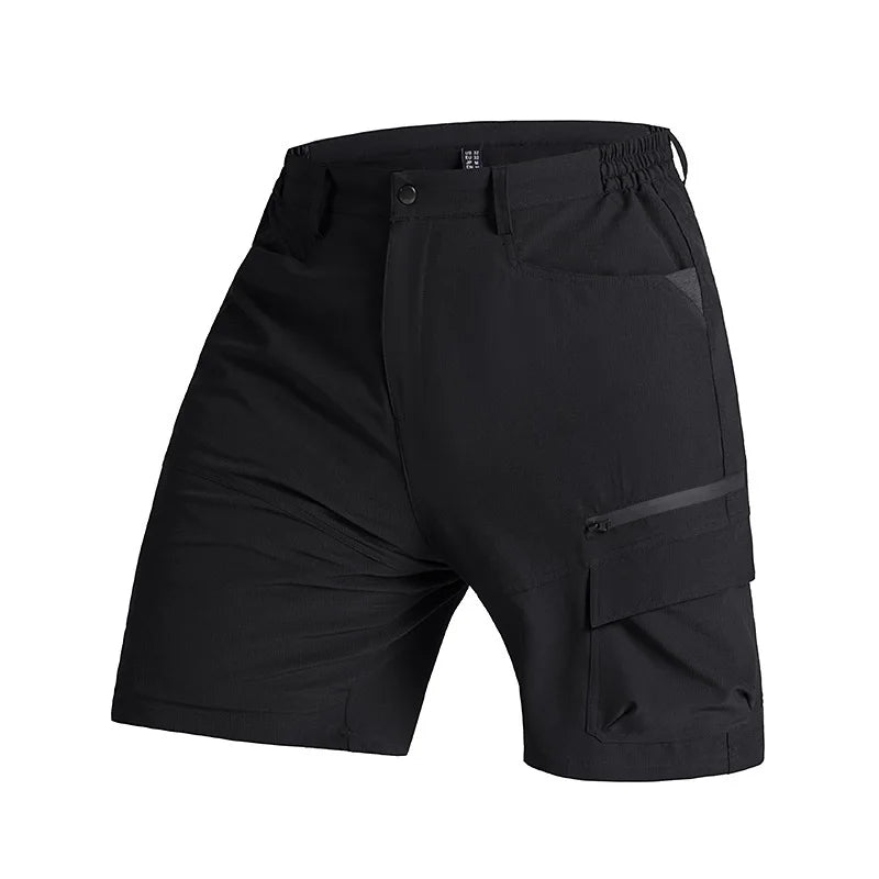 2026 New 5 Zipper Pockets Summer Quick Dry Cargo Shorts Mens Fishing Shorts Stretch Outdoor Hiking Nylon Work Shorts Lightweight