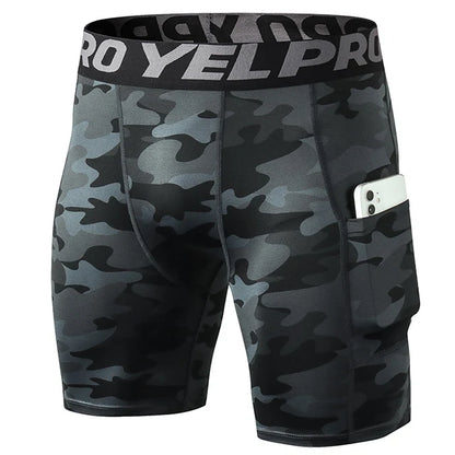 Quick Dry Compression Running Tights Men with Pocket Gym Fitness Shorts Sportswear Short Leggings Elastic Underwear Customized