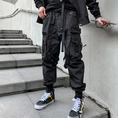 Paratrooper Tactical Techwear Pants Men's Multi Pockets Punk Hip Hop Cargo Pants High Street Functional Casual Joggers