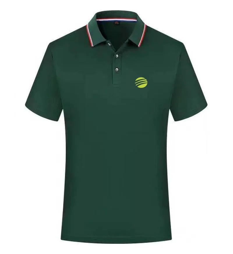 Men's Tennis Ball Print Polo Shirt Striped Collar Short Sleeve Summer Casual Breathable Quick Dry Tops For Daily Wear Sports