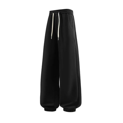 High-quality Fabric Fashion Pants Comfortable Fleece-lined Warm Sweatpants Loose-fitting Versatile Simple Men's Running Trousers
