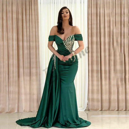 Caroline Luxurious Mermaid Celebrity Dresses For Women Rhinestones Lace Appliques Corset Dubai Robes De Soiree Customized