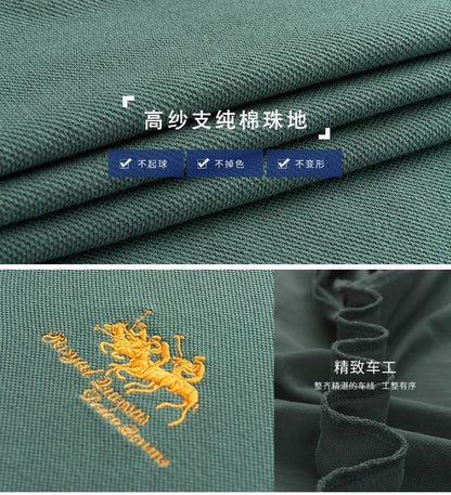 2024 High Quality Men's Cotton Embroidered Polo Shirt Summer New High-end Business Casual Lapel Short Sleeve T-shirt