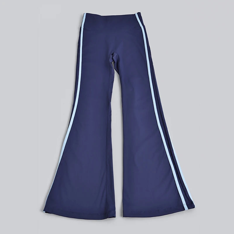 Spring Summer 2026 New Women's Yoga Trousers Striped Flare Trousers Hip High Waist Running Pants Fitness Peach Sports Pants Y2k