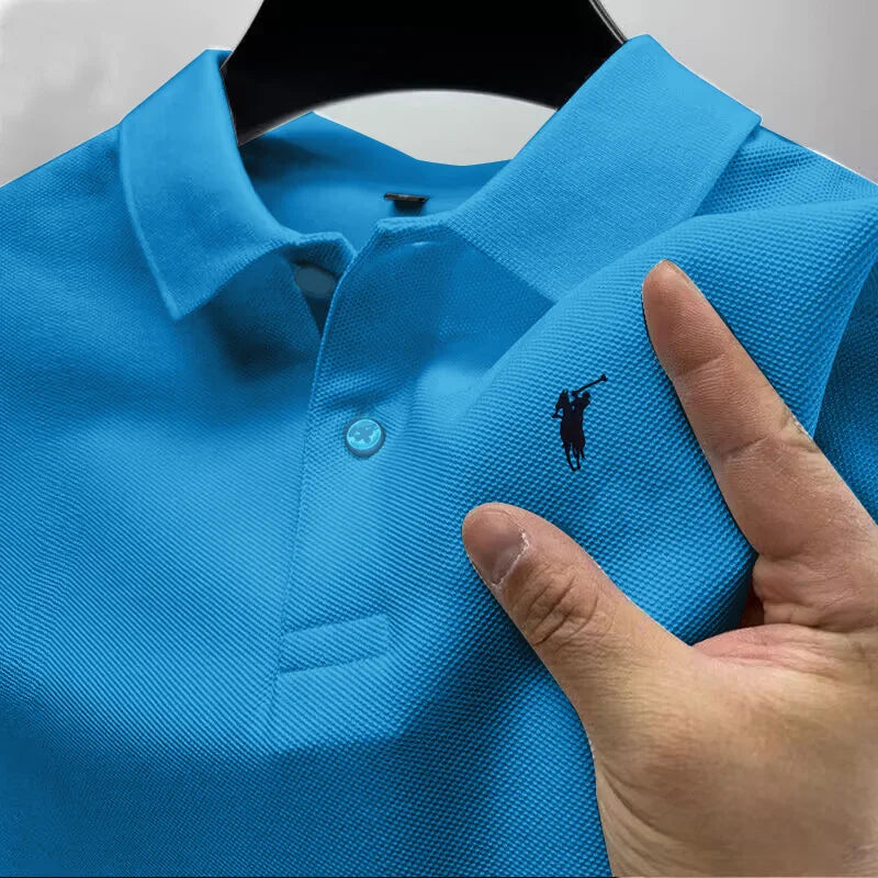 new style High end luxury brand fashion short sleeved high-end printed polo shirt summer new men's lapel T-shirt men's clothing