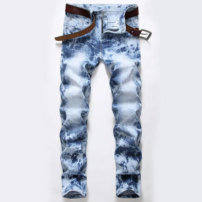 Bleached Jeans Men Washed Jean Pencil Trousers Ankle Length Zipper Fly Skinny 2025 Pockets Vintage Ripped Holes Distressed