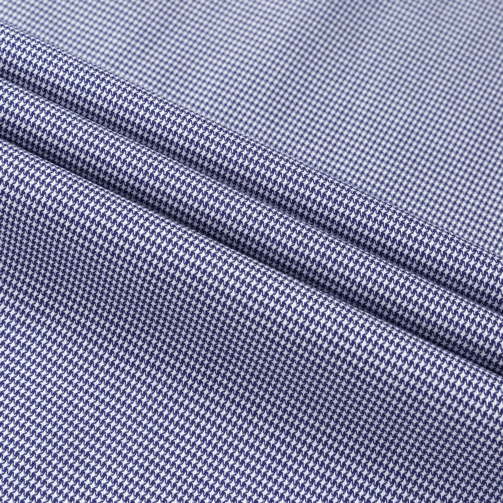 Men's Breathable Houndstooth Print Wrinkle-Free Dress Shirt Soft Long Sleeve Casual Button Down Blouse Business Daily Essential