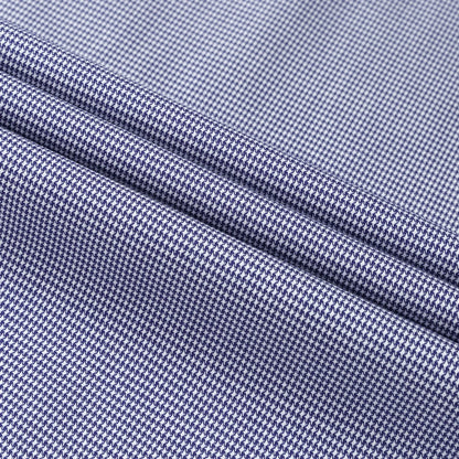 Men's Breathable Houndstooth Print Wrinkle-Free Dress Shirt Soft Long Sleeve Casual Button Down Blouse Business Daily Essential