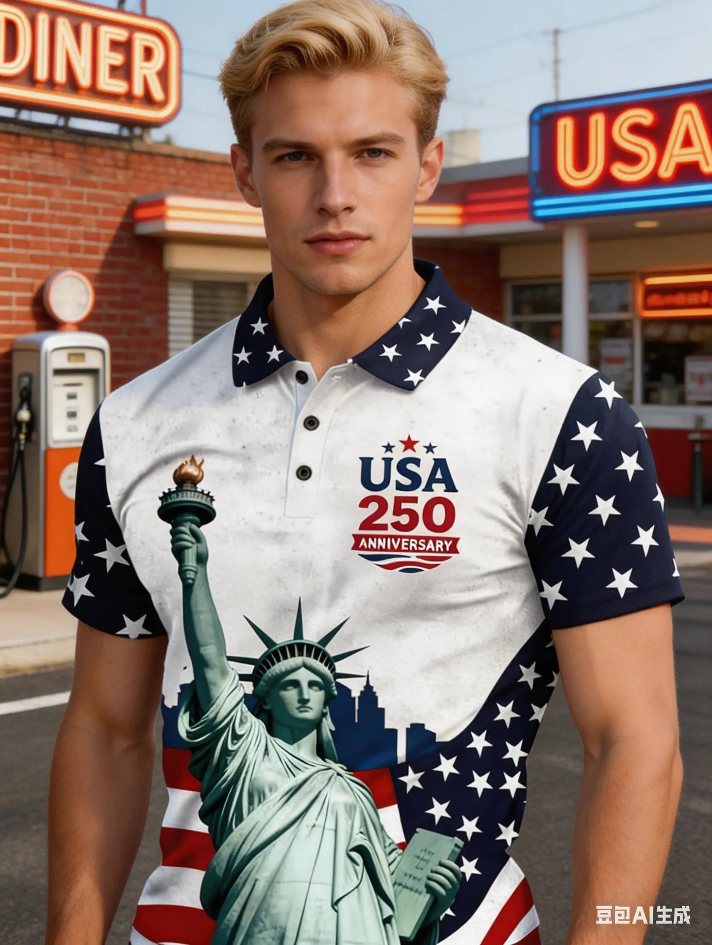 Men's USA Patriotic Polo Shirt 3D Print Big USA Letter USA Flag Short Sleeve Casual Athletic Top 2026 clothing