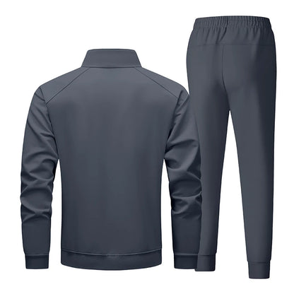 Spring Solid Tracksuit Men Casual Joggers Set Zip Up Sportswear Jackets + Pants 2 Piece Men's Sets Hip Hop Running Sports Suit
