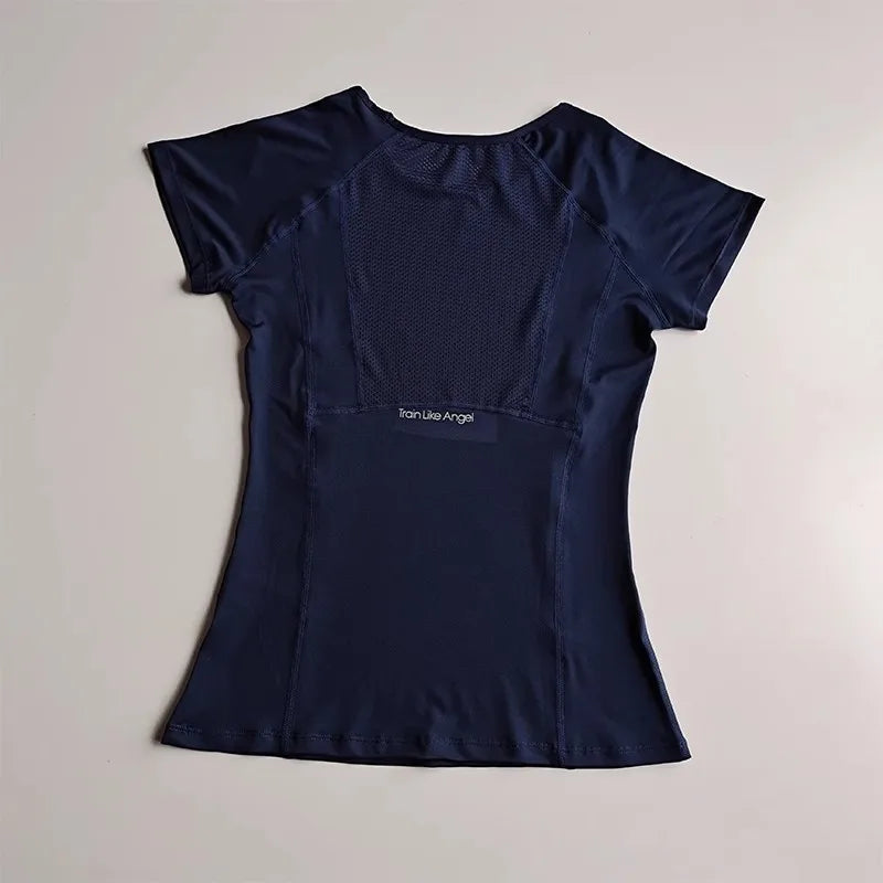 Mesh breathable yoga and fitness T-shirt