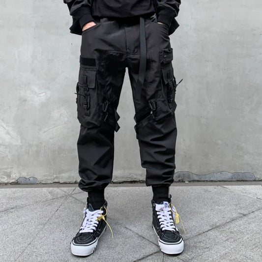 Paratrooper Tactical Techwear Pants Men's Multi Pockets Punk Hip Hop Cargo Pants High Street Functional Casual Joggers