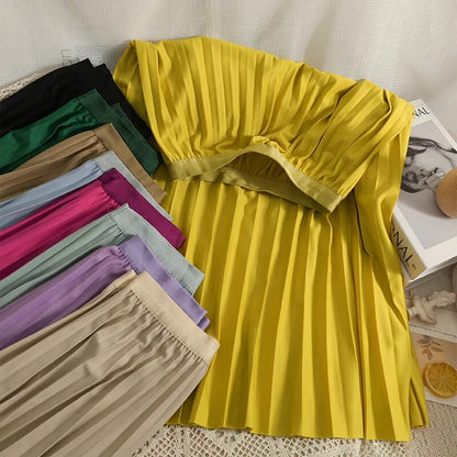 High Waist Pleated Skirt