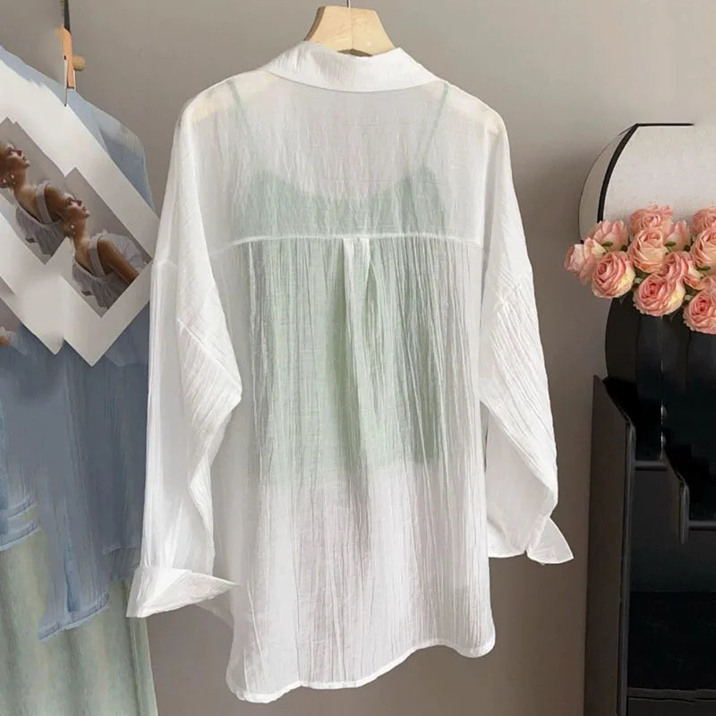 Chiffon  Breathable Slimming Shirt