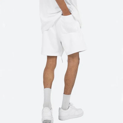 Men's Summer Casual Basketball Gym Workout Shorts Loose Fit Streetwear Drawstring Knitted Cotton Breathable Training Athletic‌