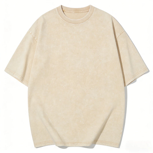 Premium Heavyweight 100% Cotton Vintage Washed Oversized Unisex Basic Casual Plain Streetwear T-shirt All Season For Men Women