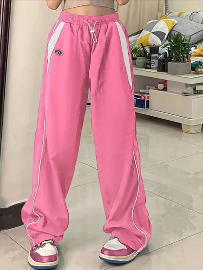 Women Baggy Harajuku Cargo Pants Streetwear Hip Hop Wide Leg Pant Parachute Sweatpants Techwear Joggers Oversized Y2K Trousers