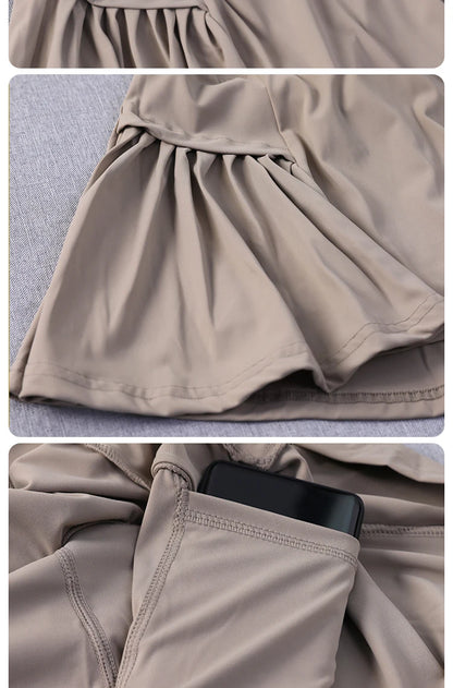 Pseudo two-piece running skirt for women