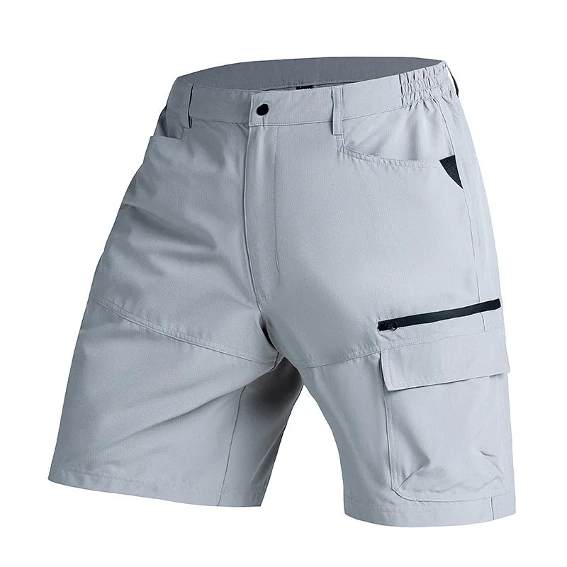 2026 New 5 Zipper Pockets Summer Quick Dry Cargo Shorts Mens Fishing Shorts Stretch Outdoor Hiking Nylon Work Shorts Lightweight