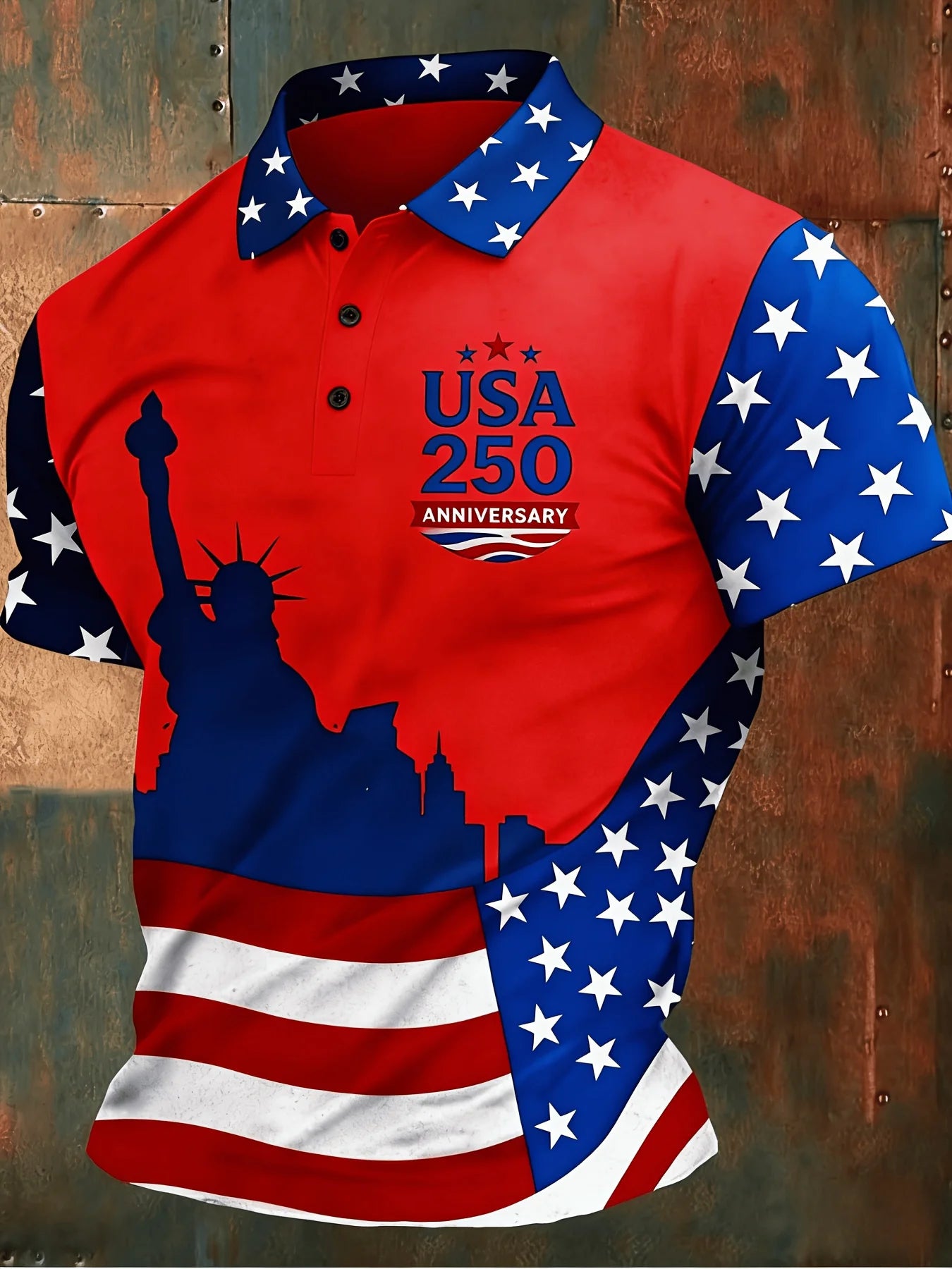 Men's USA Patriotic Polo Shirt 3D Print Big USA Letter USA Flag Short Sleeve Casual Athletic Top 2026 clothing