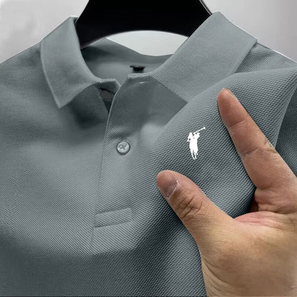 new style High end luxury brand fashion short sleeved high-end printed polo shirt summer new men's lapel T-shirt men's clothing