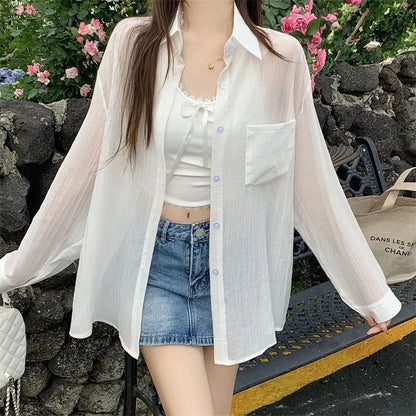 Chiffon  Breathable Slimming Shirt