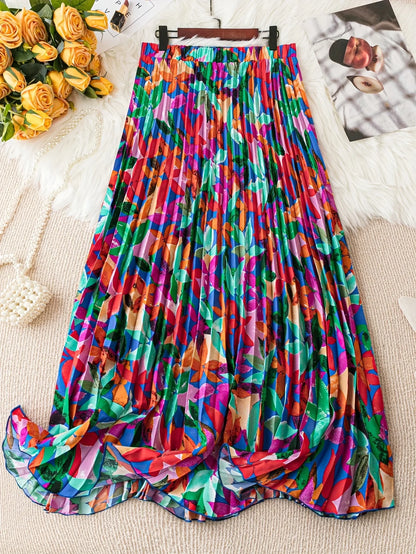 Elegant women's geometric edge skirt