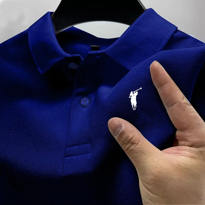 new style High end luxury brand fashion short sleeved high-end printed polo shirt summer new men's lapel T-shirt men's clothing