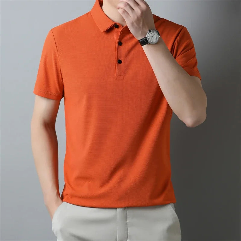 Men's Classic Collar Short Sleeve Polo Shirt Casual Breathable Summer Daily Office Fashion Men's Tee 2026